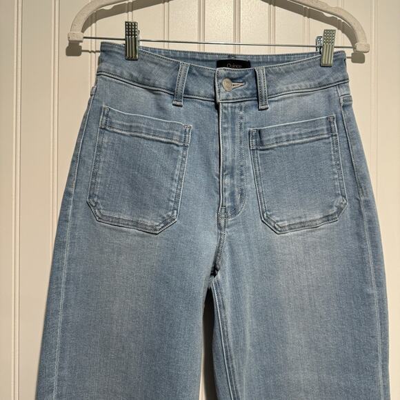Quince Bella Stretch Patch Pocket Wide Leg Jeans Size 27 - Picture 3 of 6
